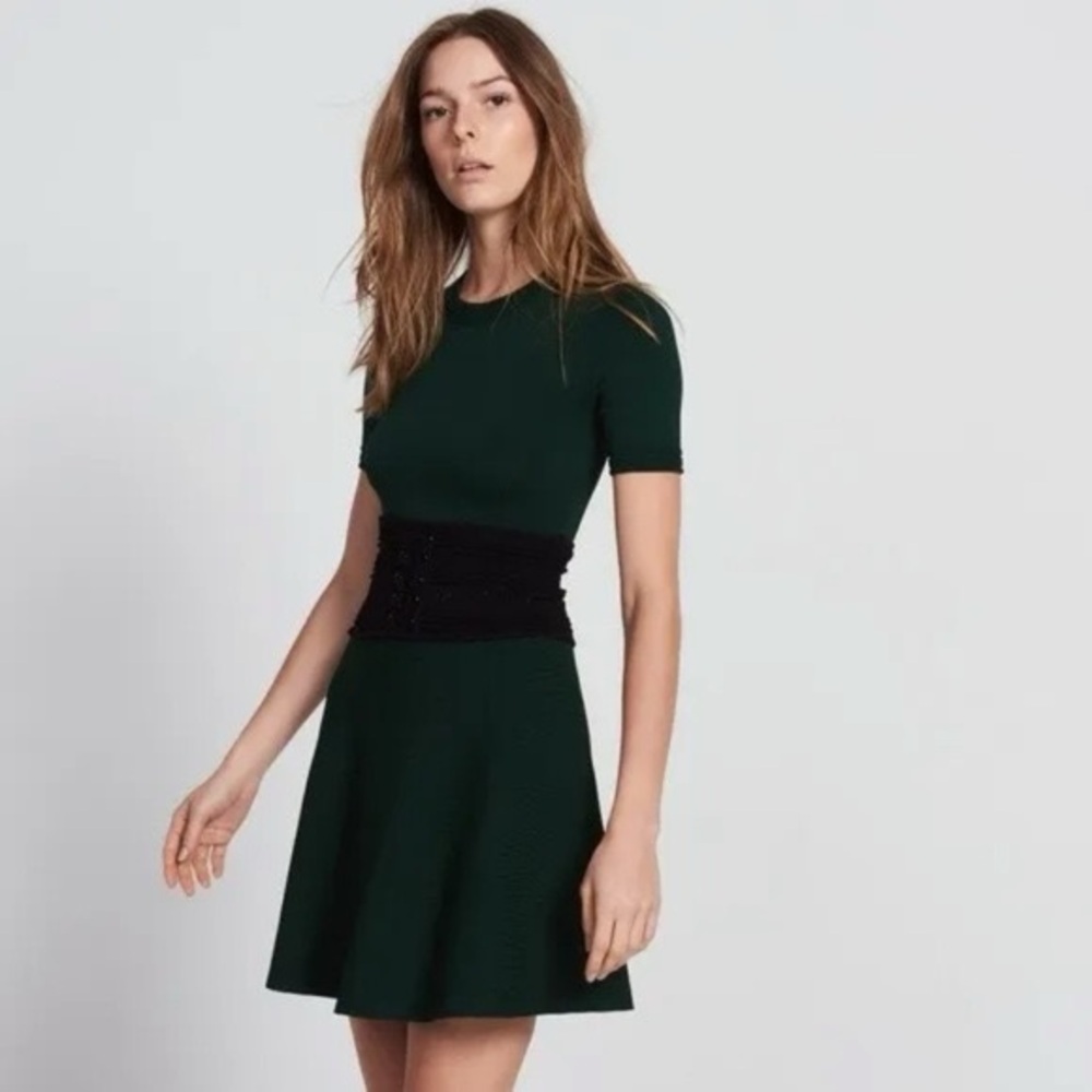 Sandro Dark Green Mini Dress